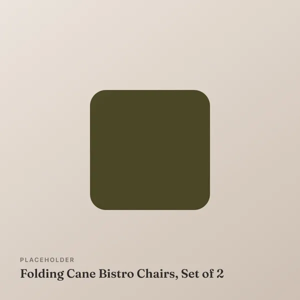 Folding Cane Bistro Chairs, Set of 2