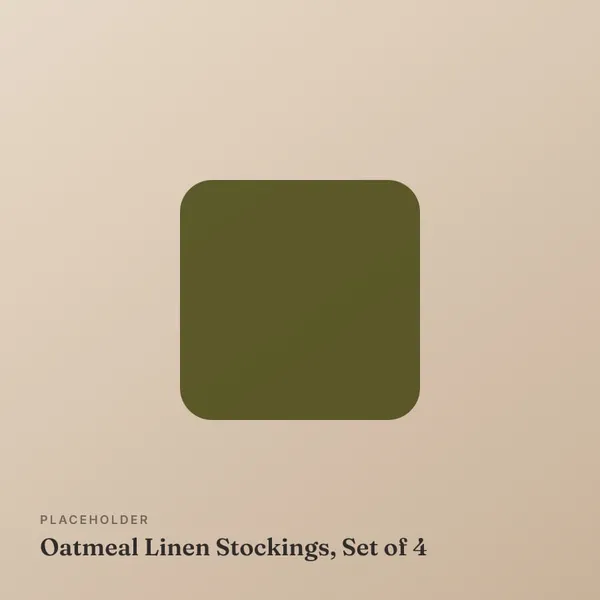 Oatmeal Linen Stockings, Set of 4